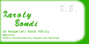 karoly bondi business card