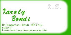 karoly bondi business card